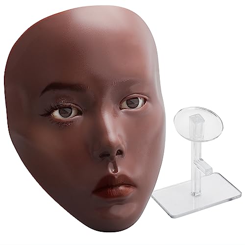 faruijie Silicone Makeup Practice 5D Face Board, Reusable Beginners to practice eyesmakeup Face Eyes Silicone False Cosmetologist,Real Person Training Model