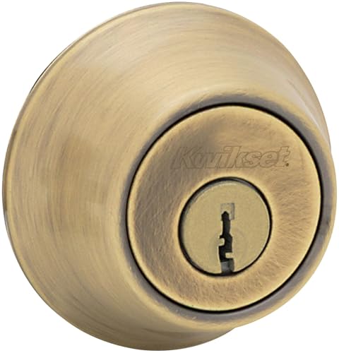 Kwikset 665 Double Cylinder Deadbolt from The 660 Series - Antique Brass