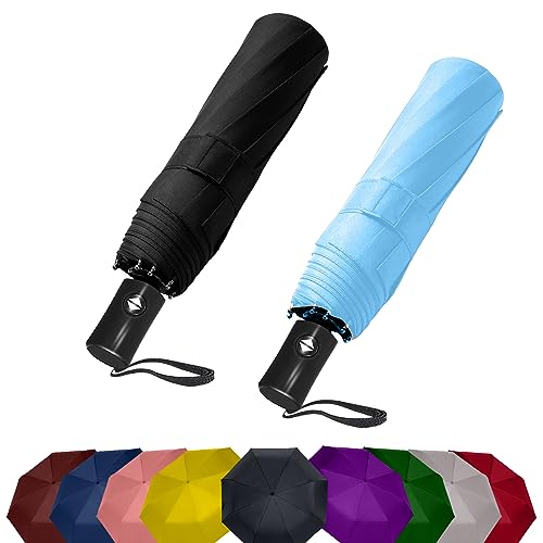Image of SIEPASA Umbrella for Men - Automatic Large Size Foldable Umbrella with Travel Cover for Man and women - 3 fold Windproof umbrella