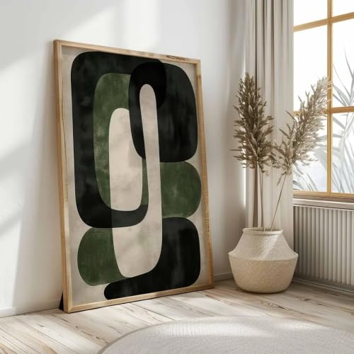 Tableau abstrait moderne habillage mur vide chambre verte - 4