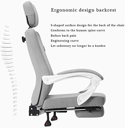 Miniatura 5 de Mordern - Silla de escritorio, cómoda silla giratoria de tela para oficina en casa con brazos y altura ajustable, adecuada para trabajar en