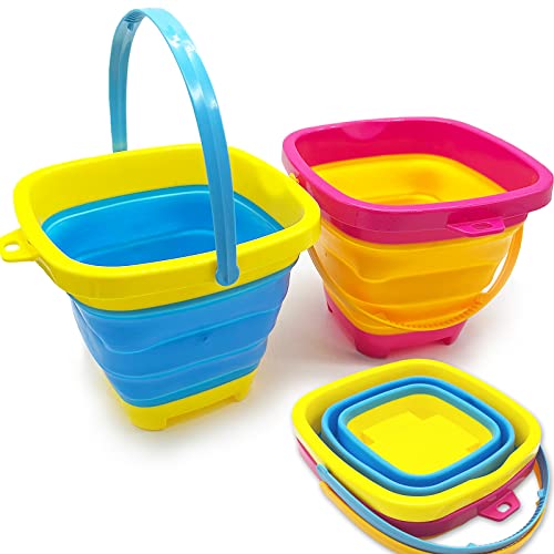 Buying Guide 2 Pcs Foldable Sand Bucket,Silicone Collapsible Sand