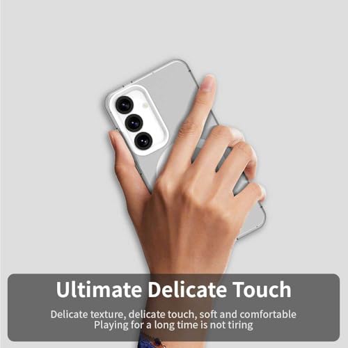 Pzwoxukhov Compatible with Samsung Galaxy S24+ Case Cover,Supports Wireless Charging,Shockproof Magnetic Phone Case,Compatible with Samsung Galaxy S24 Plus Case White