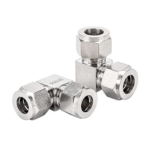 Pysrych SS304-65-4 304 Stainless Steel Compression Tube Fitting, 90 Degree Elbow thumb #1