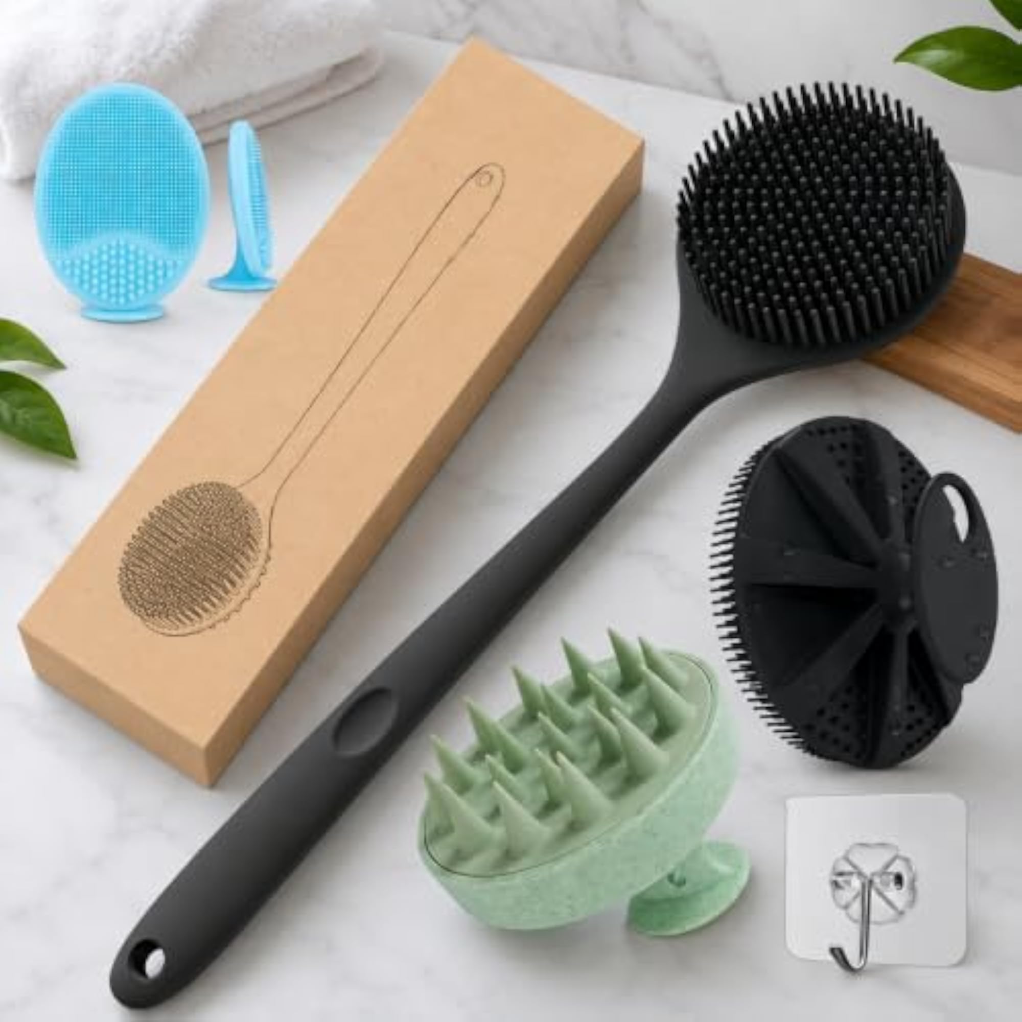 5-in-1 Silicone Body Scrubber & Bath Set
