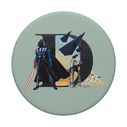 Star Wars Disney Alphabet Monogram Letter D for Darth Vader PopSockets Swappable PopGrip, Black - Image 3