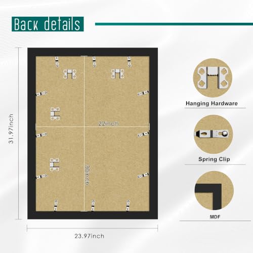 Image of Picrit 22x30 Black Picture Frame, Poster Frame for Wall, 3 Pack