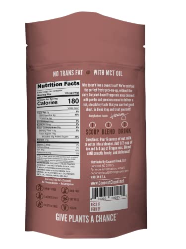 Image of Coconut Cloud Frozen Hot Chocolate | Blended Instant Frappe Iced Cocoa | Add Nut Milk, Ice & Enjoy | Easy, Creamy, Delicious, Tasty Barista Quality. (Vegan, Dairy-Free, Plant Based, Certified Gluten-Free, Women Owned, US Made), 6 Servings