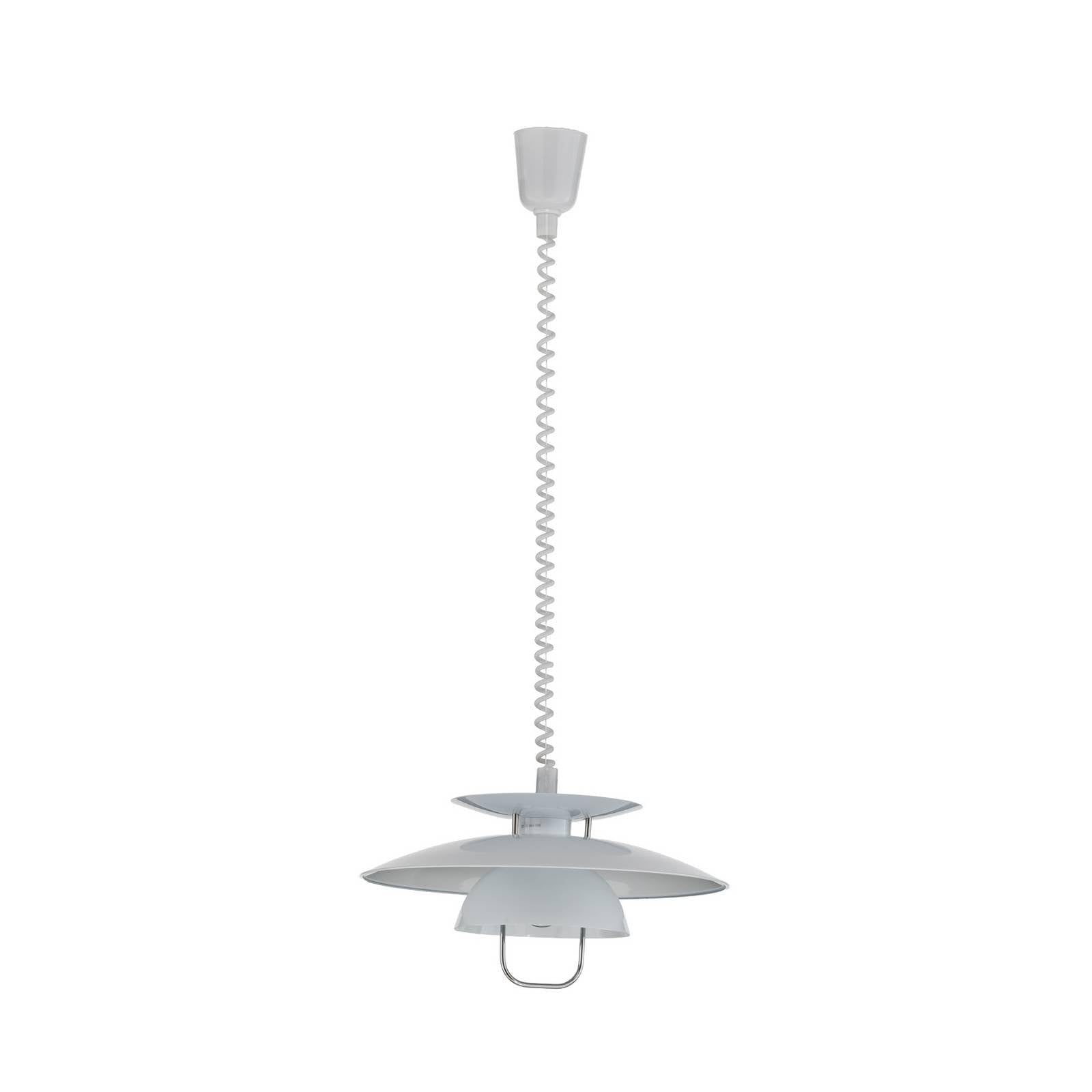 Lindby Esstisch Pendelleuchte, Hängeleuchte Metall höhenverstellbar Hängelampe weiß 1x E27 max. 60W ohne Leuchtmittel Esszimmer Küchenlampe