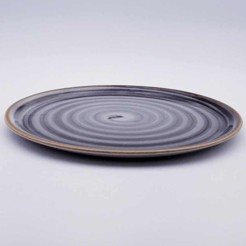 Jassceram 10.5inch dinerborden set van 6, grote keramische borden set, rond servies plaat voor salade, dessert, pasta - vaatwasser, magnetron, ovenbestendig, 27 cm, wit