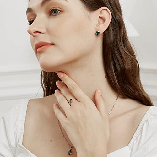 18K White Gold Plated 8Mm Round Stud Earrings Created Rainbow Quartz Mystic Topaz Gemstone Earingings Mens Women Teens Girls Hypoallergenic Jewelry Gifts #TOP3