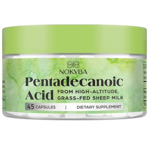 Nokvba Pentadecanoic Acid C15:0 Supplements 300mg High-Altitude Sheep Milk Sourced | 45 Capsules
