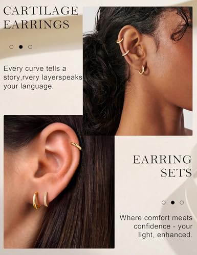 Turandoss Hypoallergenic Small Gold Huggie Hoop Earrings for Women Girls - image 6