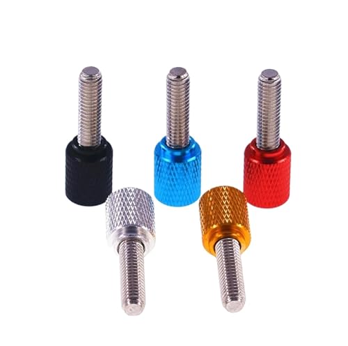 1個 カラフル つまみねじ M3 アルミニウム合金+ステンレス鋼 フラットヘッド ローレットハンドグリップノブ ステップマシンボルト(Sky blue,M3x75mm)