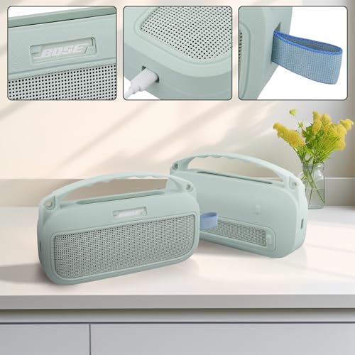 Image of co2CREA Soft Silicone Case Replacement for Bose New SoundLink Flex 2nd Gen /Bose SoundLink Flex Bluetooth Portable Speaker (Silicone Case, Alpine Sage Case)