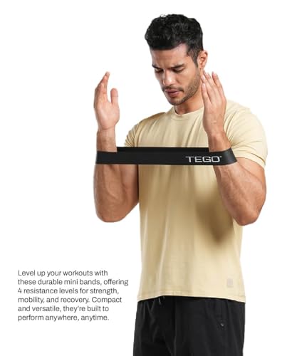 Image of TEGO Mini Loop Resistance Bands for Strength, Mobility & Recovery | Set of 4 | Natural Rubber | Durable & Versatile | Ideal for Home Workouts, Glutes, Rehab & Stretching