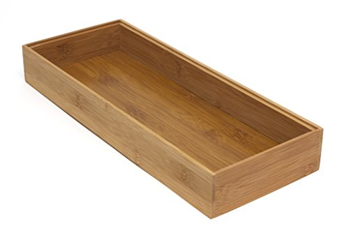 Lipper International 8186S Bamboo Wood Stacking Drawer Organizer Box, 6" X 15" #TOP12