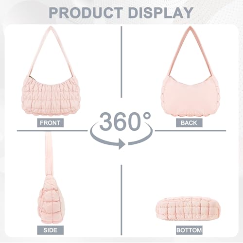 Image of Puffer Tote Bag, Small Tote Purse Lightweight for Everyday Hobo Handbag