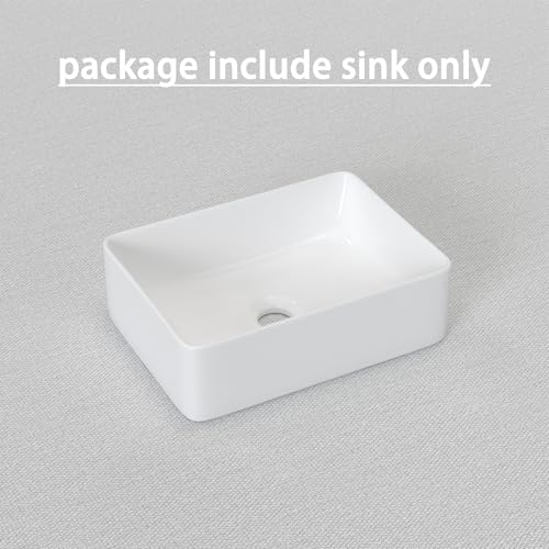 J-Family JFBS99 14.5'' X 10.6'' Bathroom Small Vessel Sink Above Counter White Porcelain Ceramic Sink Bowl Vanity Sink Lavatory Rectangular Wash Hand Basin,Jfbs99 thumb #6