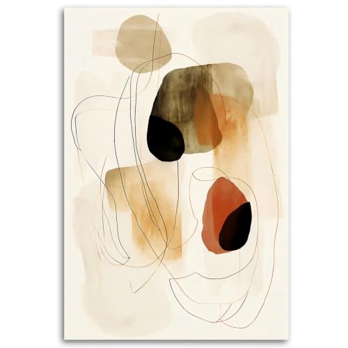 Cuadro abstracto de formas orgánicas que transmite serenidad y diseño actual a tu hogar