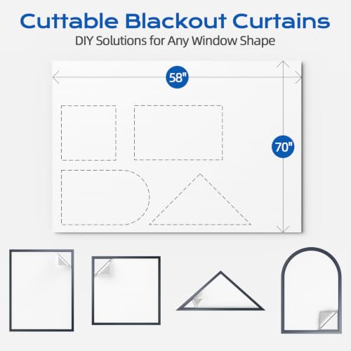 Image of Blackout Curtains for Bedroom, 70 inch x 58 inch Portable Blackout Blinds No Drill