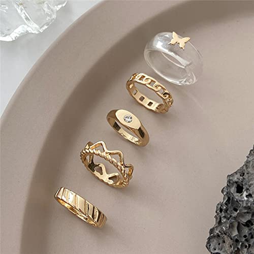 Plated-Toned Rings Set of 5