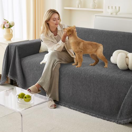 BXAEYIPOR Sofa überzug-2025 Neue Universelle rutschfeste Sofa Überwurf,Sofa-Schutzhülle 1/2/3/4 Sitzer für Wohnzimmer,Dunkelgrau Sofabezug
