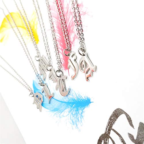 Old English Initial Alphabet Letter Necklace4