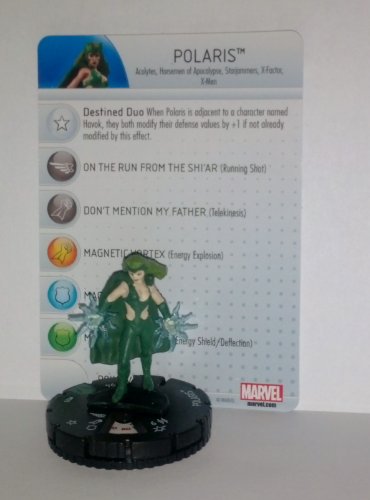 Figurine Marvel Heroclix Wolverine et les X-Men #025 Polaris avec sa carte de jeu originale