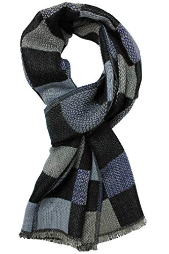 Écharpe en laine écharpe femme écharpe d'hiver homme chaud bleu 195 x 38 cm
