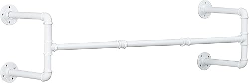 Miniatura 8 de Percheros industriales de tubería, percheros para colgar en la pared, estantes de ropa colgantes para exhibición que ahorran espacio, barra colgante