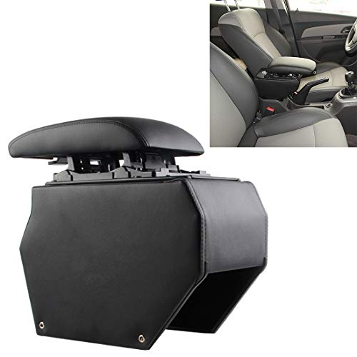 WXX Piel Coche ABS Envuelta Apoyabrazos Caja con Fast Agujeros y Cables...