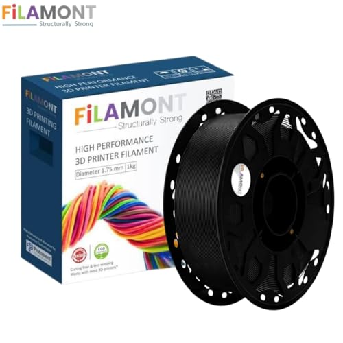 Image of FiLAMONT PETG Premium Plus 3D Printer Filament 1.75mm, 1KG Spool (Black)