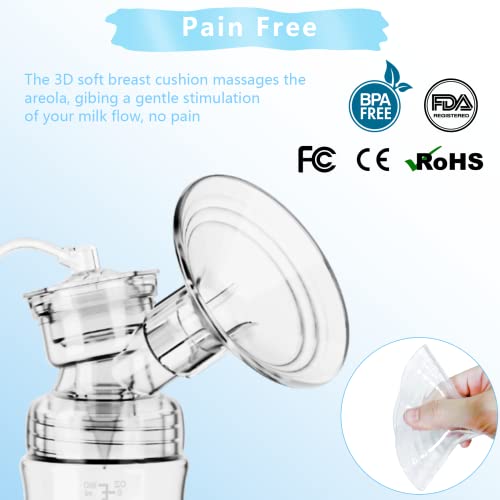 Double Electric Breast Pump, Pain Free Breastfeeding Pump With 3 Modes And 4 Levels, Portable Rechargeable Breast Pumps For Travel, Home, Driving & Office #TOP4