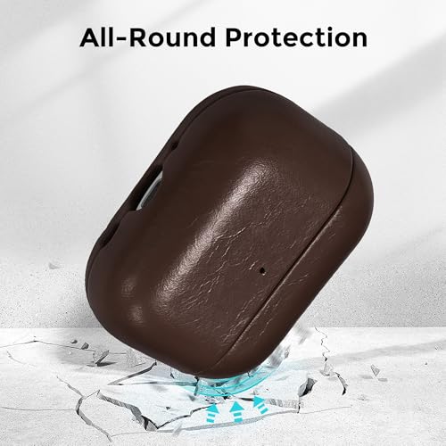 Image of for AirPods Pro 3 Case 2025, Handcrafted 100% Geniune Leather Cover | Vintage Oil-Waxed Leather Protective Case with Lanyard, Silky Smooth Touch, Wireless Charging, for Apple AirPods Pro 3rd Gen
