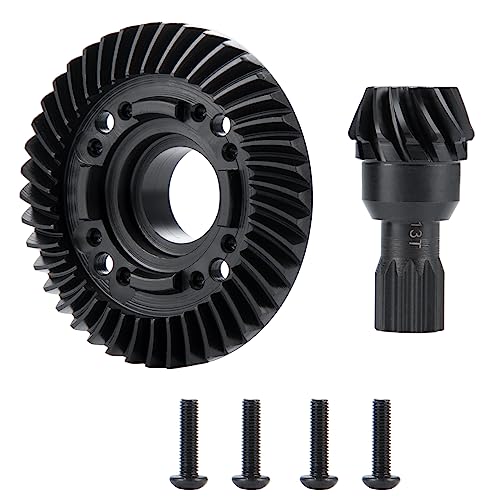LSG 42T 13T Diff Gears Set, Carborn Steel Front/Rear Diff Ring + Pinion Gear for Tra-xxas 1/5 X-Maxx Xmaxx 6S / X Maxx 8S / XRT 8S RC Upgrades Part (Rear)