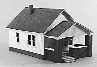 Rix - HO Scale Midwestern 1930s-1940s One-Story House w/Front Porch - 3 x 4-3/8" - Unisex - Children