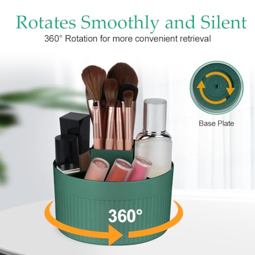 LOPHE 360° Rotating Makeup Organiser, 5-Compartment Dustproof Cosmetic Storage with Skincare Organiser - Image 4