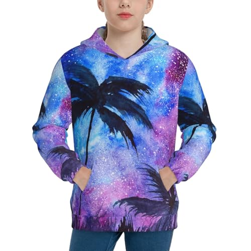 Stylized Flowers Kid Hoodies Boys Sweatshirts Girls Pullover with Pocket