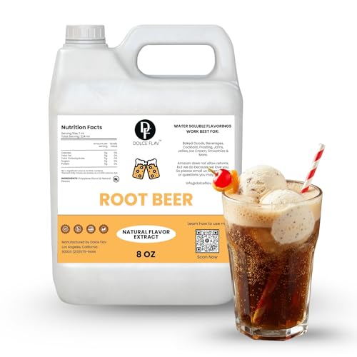 Image of Dolce Flav Natural Root Beer Flavoring Concentrate | Water Soluble | 8 Fl Oz
