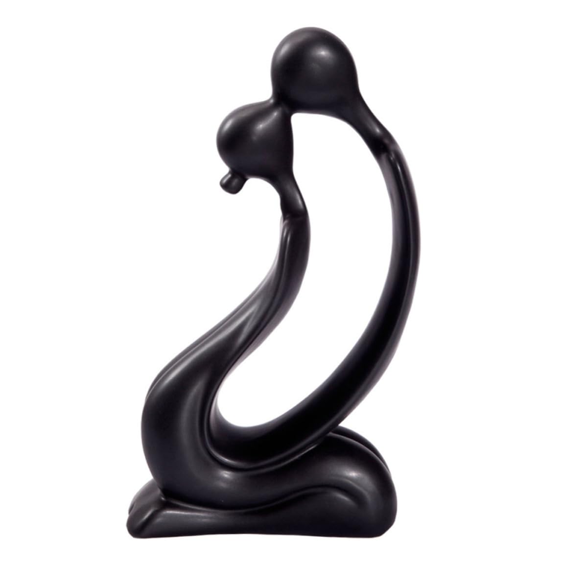 Artisanat en céramique noire, statue de couple pour décoration maison moderne