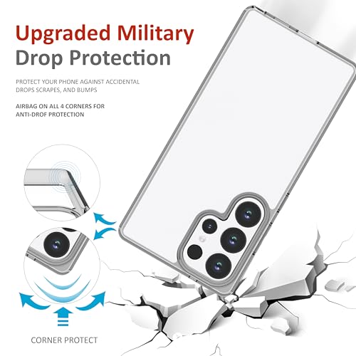 Image of Case for Samsung Galaxy S25 Ultra, [Anti-Yellowing Technology] [Military Grade Drop Protection] Shockproof Case Slim Hybrid Phone Case for Samsung Galaxy S25 Ultra 5G - Crystal Steel Grey