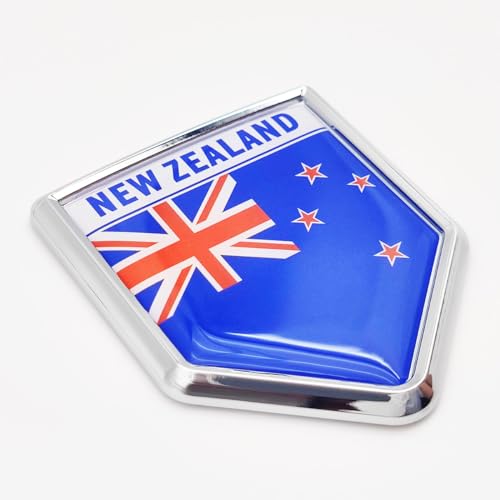 Calcomanías de Bandera de Nueva Zelanda Emblema Cromado Autoadhesivo para Coche