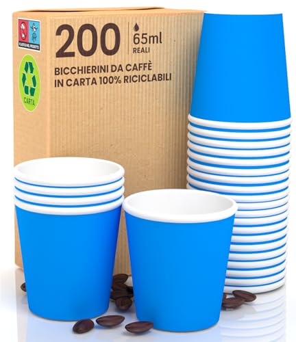 GM 400 Bicchierini di Carta da Caffe Natalizi 75 ml (4 fantasie) bicchierini monouso, biodegradabili Ecologici Monouso Piccoli Asporto Bevande Calde senza perdite
