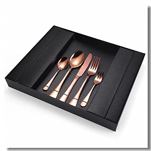 Ménagère 25 pièces or rose, le service de table durable pour 5 personnes
