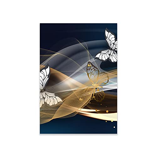 Affiches et impressions de papillon doré sur toile murale abstraite 50x70 cm - 4
