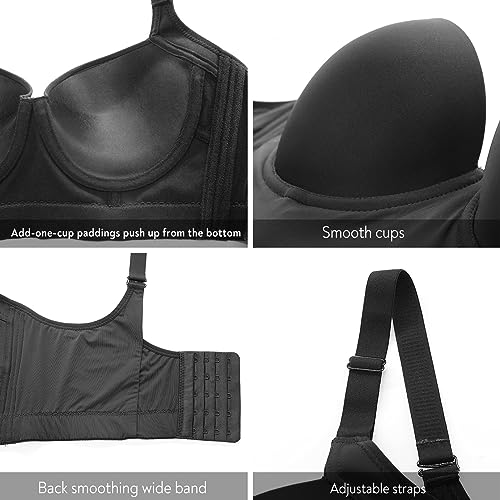 Image of FallSweet Push Up Bras for Women Corset Top Bustier Padded Underwire Bra Add One Cup