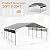 Greesum 20x20FT Heavy Duty Carport, Vertical Roof & Side Supports, Black
