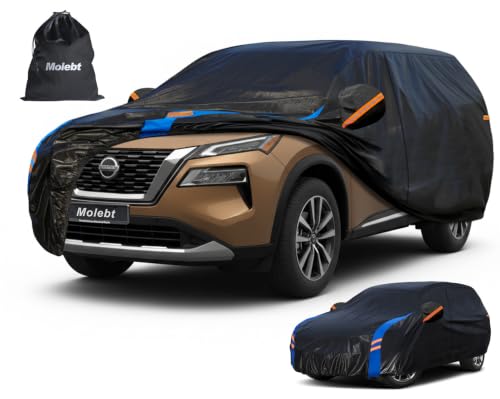 Image of Custom Fit Car Cover for Nissan Rogue (2007-2026), Upgraded Waterproof All Weather Outdoor Auto Cover with Driver Door Zipper & Mirror Pockets, UV /Snow /Dust Protection