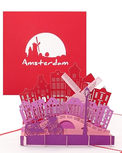 BLUPARK Kosmetiktasche Amsterdam – 23.5x17 Cm, Prinsengracht-Motiv, Waschbar, Perfekt Für Reisen